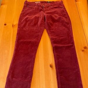 AG Adriano Goldschmied Red Corduroy Pants